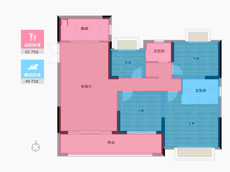 江苏省-盐城市-新城悦隽首府-102.00-户型库-动静分区