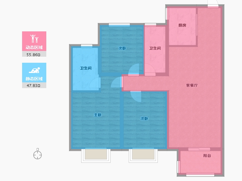 山西省-太原市-阳光·汾河湾D区-92.80-户型库-动静分区