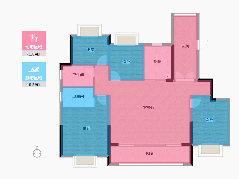 江苏省-盐城市-新城悦隽首府-106.01-户型库-动静分区