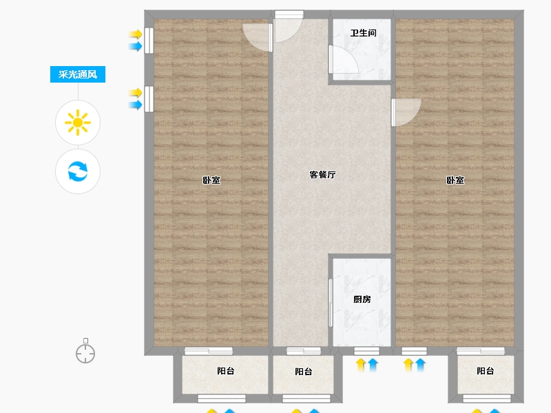 山西省-太原市-智诚·御河骏景D区-97.48-户型库-采光通风