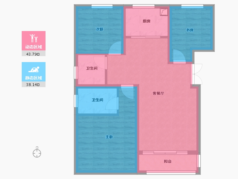 河南省-焦作市-沁阳晨升一號城邦-72.78-户型库-动静分区