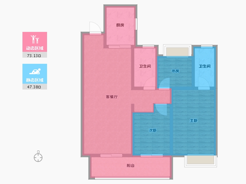 江苏省-扬州市-吾悦虎踞龙蟠-108.01-户型库-动静分区