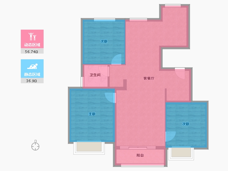 河北省-石家庄市-石家庄众人翡丽湾-84.35-户型库-动静分区