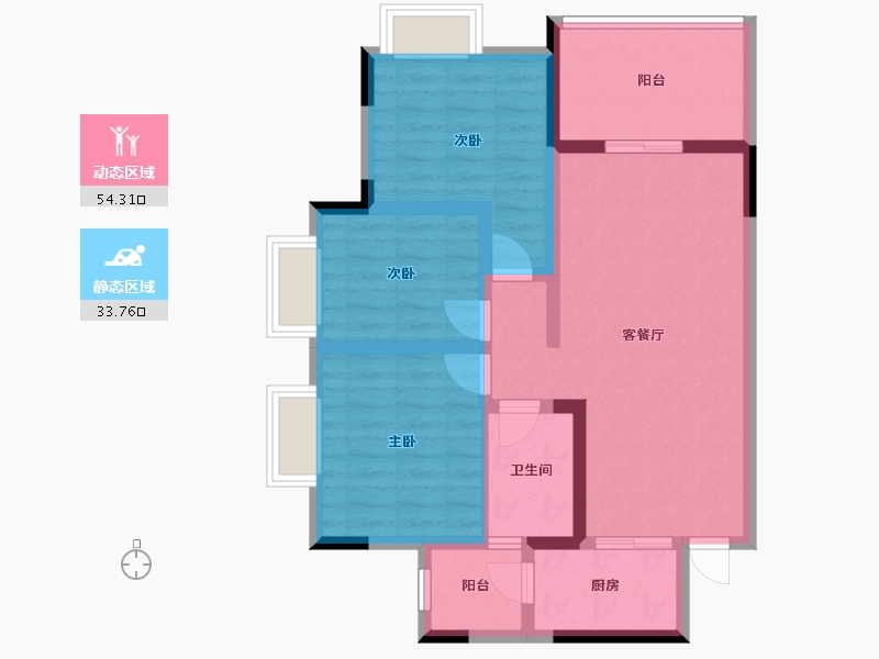 四川省-广安市-鑫鸿公馆-77.67-户型库-动静分区