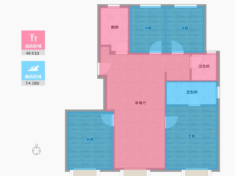 北京-北京市-中海汇智里-93.00-户型库-动静分区