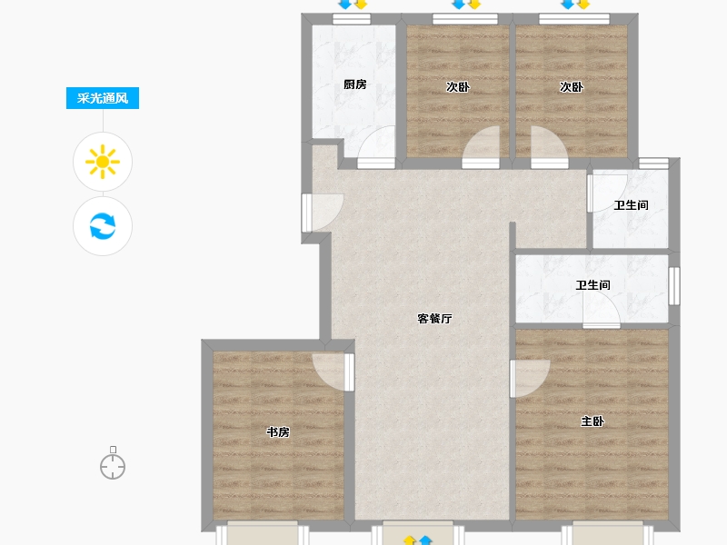 北京-北京市-中海汇智里-93.00-户型库-采光通风