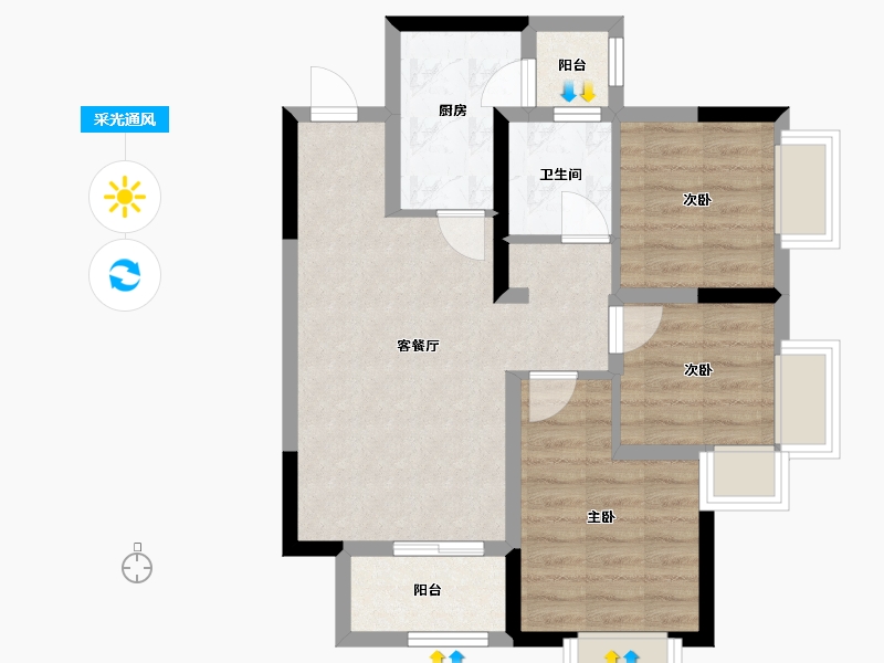 四川省-资阳市-优品道·资溪学府-80.00-户型库-采光通风