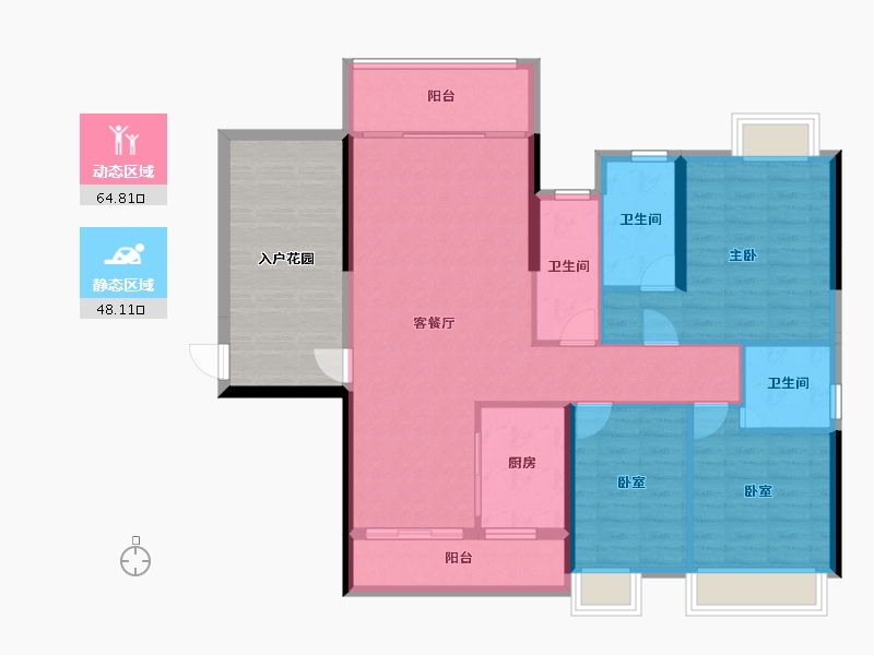 广东省-梅州市-艺展熙园-116.54-户型库-动静分区