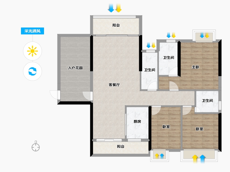 广东省-梅州市-艺展熙园-116.54-户型库-采光通风