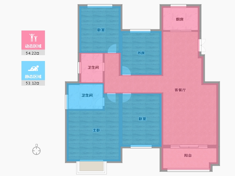 江西省-吉安市-开元•江山里-96.00-户型库-动静分区