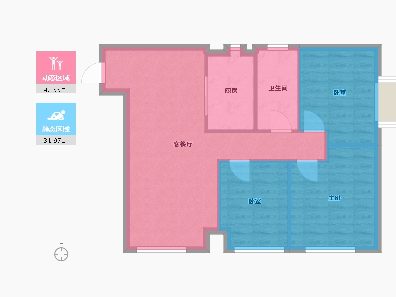 广东省-广州市-领汇国际公寓-82.00-户型库-动静分区