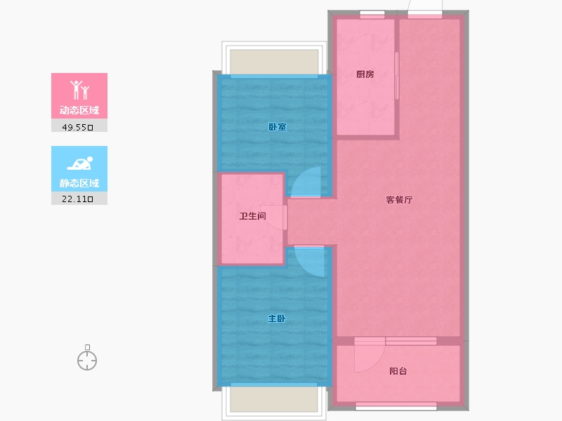 辽宁省-沈阳市-旭辉·公元-64.00-户型库-动静分区