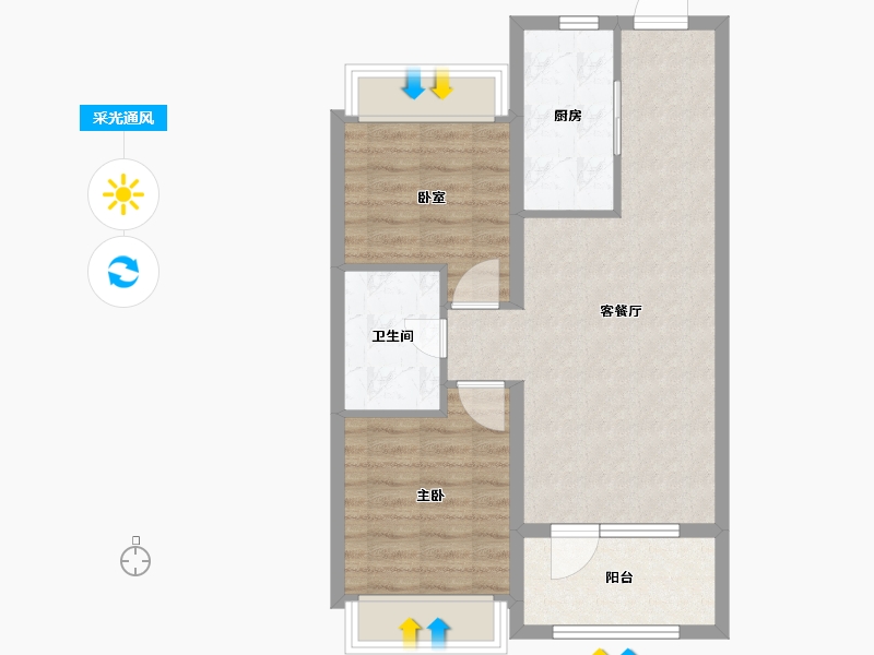 辽宁省-沈阳市-旭辉·公元-64.00-户型库-采光通风