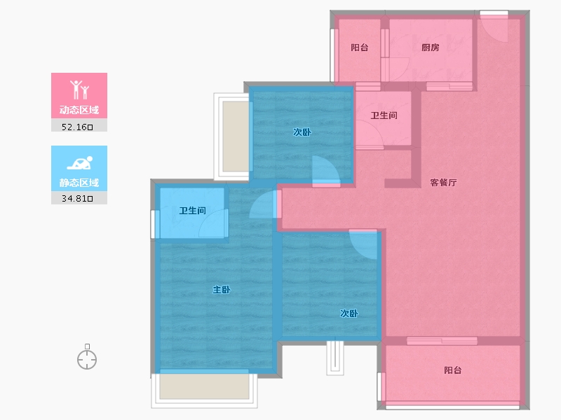 四川省-泸州市-众城繁华里-90.00-户型库-动静分区