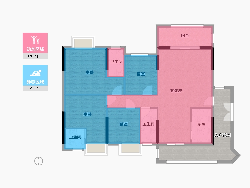 广东省-梅州市-万宁华府-105.00-户型库-动静分区