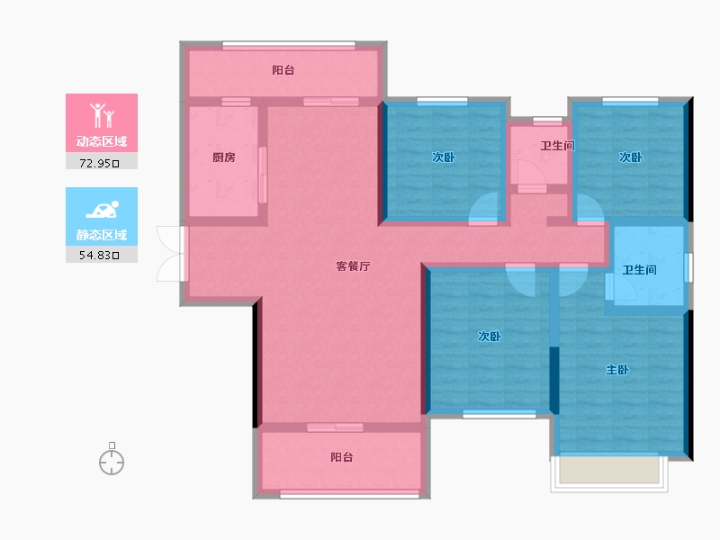 湖南省-常德市-弘康公馆-112.48-户型库-动静分区