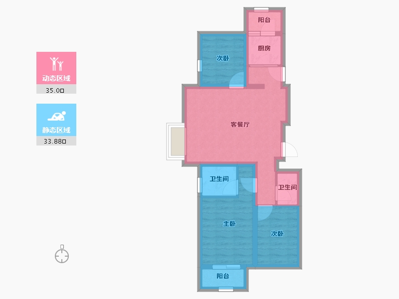 北京-北京市-京投发展·檀谷-60.11-户型库-动静分区