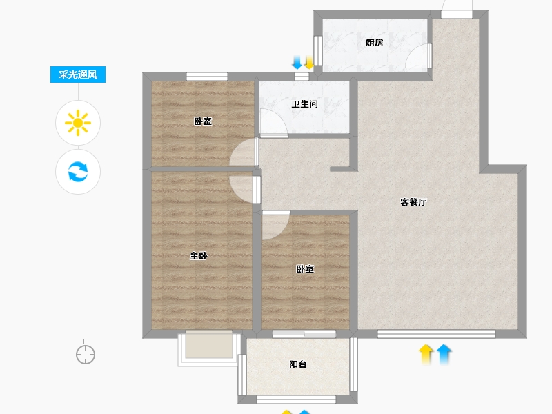 山东省-德州市-华腾御城澜湾-88.00-户型库-采光通风