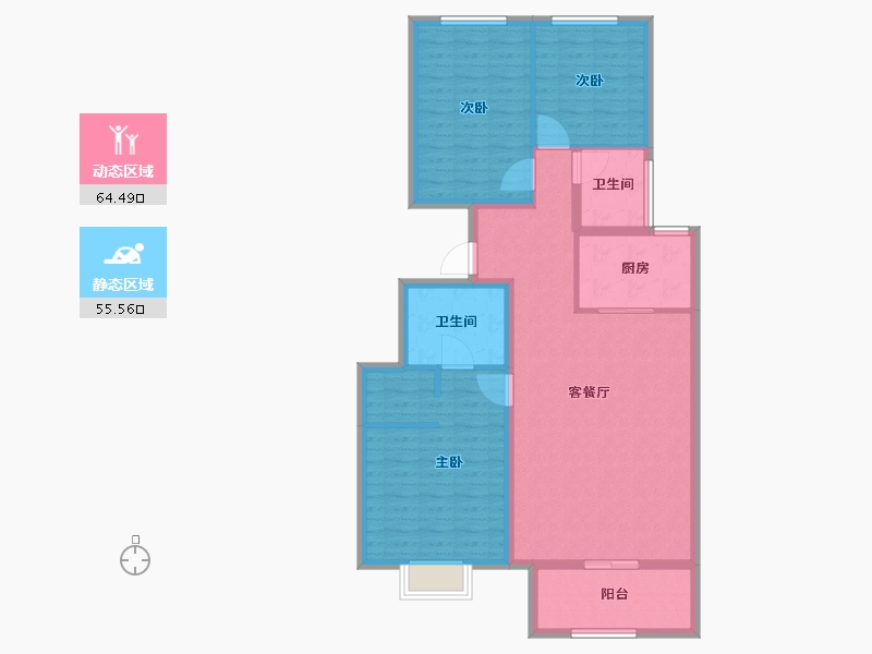 北京-北京市-京投发展·檀谷-108.48-户型库-动静分区