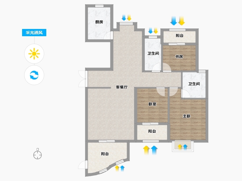 福建省-宁德市-天润国际-105.00-户型库-采光通风