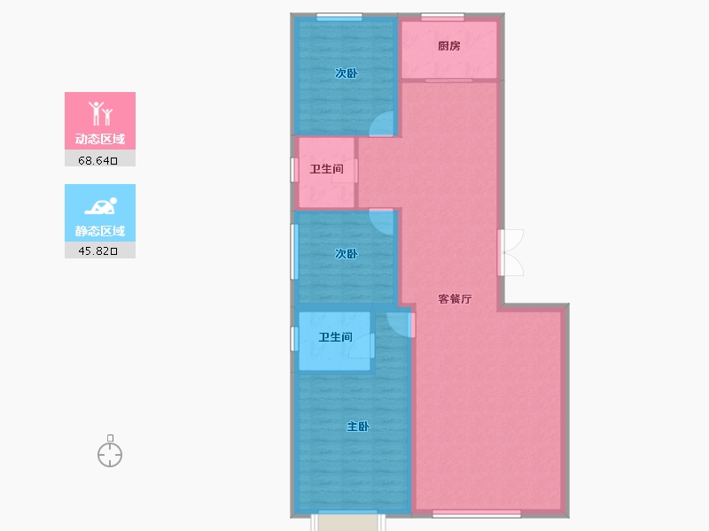 内蒙古自治区-包头市-松石御景江山-104.00-户型库-动静分区