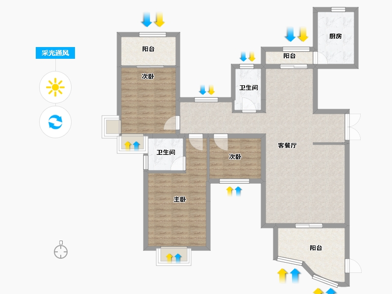 福建省-宁德市-天润国际-106.70-户型库-采光通风