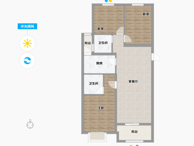 山西省-太原市-山投·青运城-89.51-户型库-采光通风