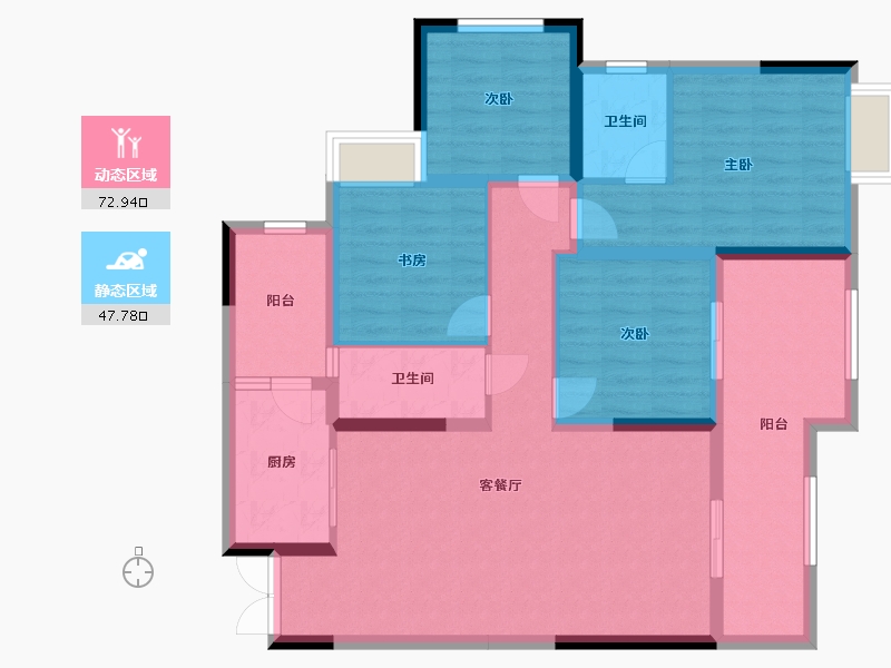 重庆-重庆市-伴山豪庭-120.00-户型库-动静分区