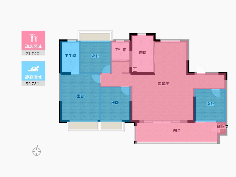 江苏省-常州市-碧桂园光明碧明和鸣-114.40-户型库-动静分区