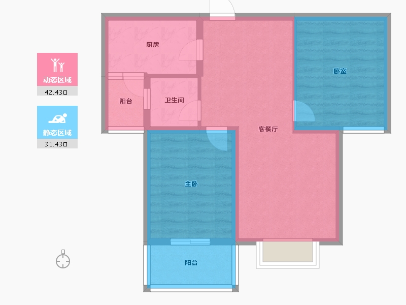 河南省-洛阳市-路通花园-65.60-户型库-动静分区