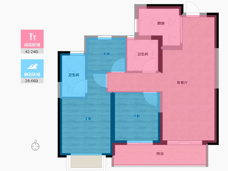 浙江省-宁波市-绿城·通山未来社区-62.99-户型库-动静分区