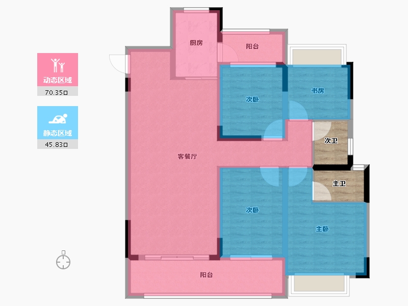 河南省-信阳市-富邦星湖丽景-111.25-户型库-动静分区