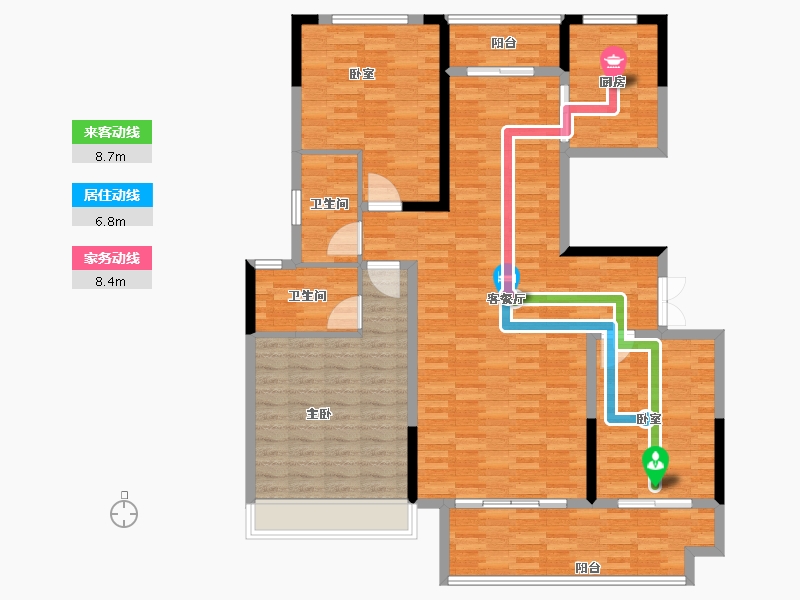 河南省-商丘市-虞城建业山水湖城·2期-135.00-户型库-动静线