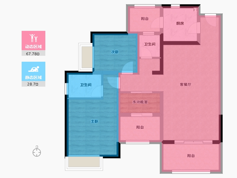 四川省-成都市-棠湖泊林城南郡​-84.81-户型库-动静分区