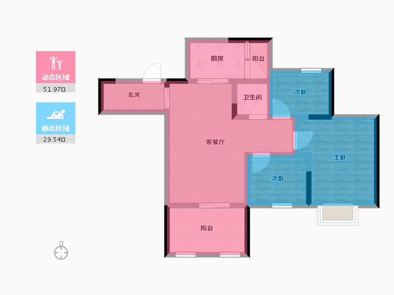 四川省-遂宁市-烨宇·锦绣江山-71.40-户型库-动静分区