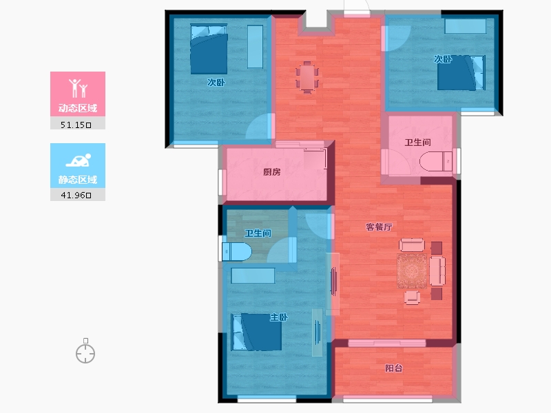 安徽省-宿州市-恒福新城A区-81.35-户型库-动静分区