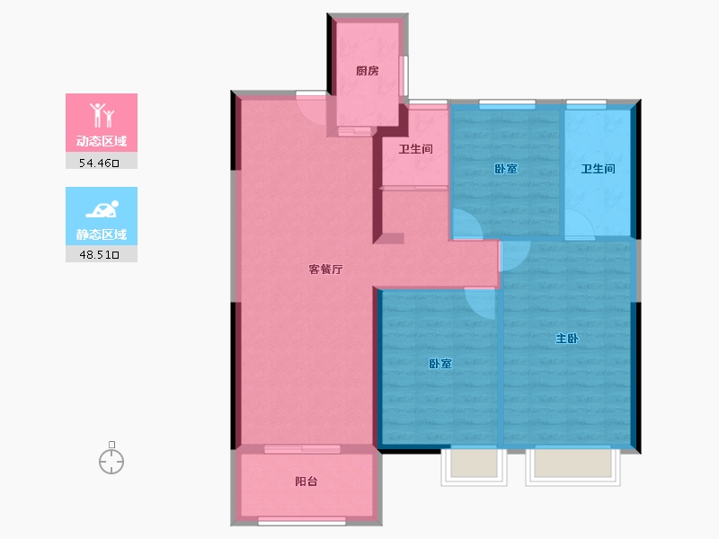 湖北省-咸宁市-福星城锦悦府-93.00-户型库-动静分区