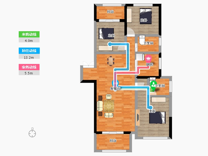 安徽省-宿州市-恒福新城A区-84.06-户型库-动静线