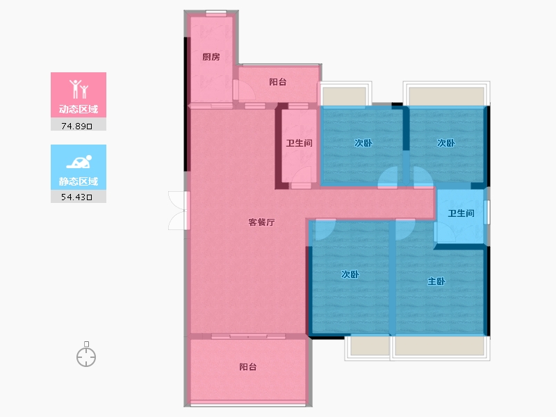 湖南省-常德市-五洲東岸-115.64-户型库-动静分区