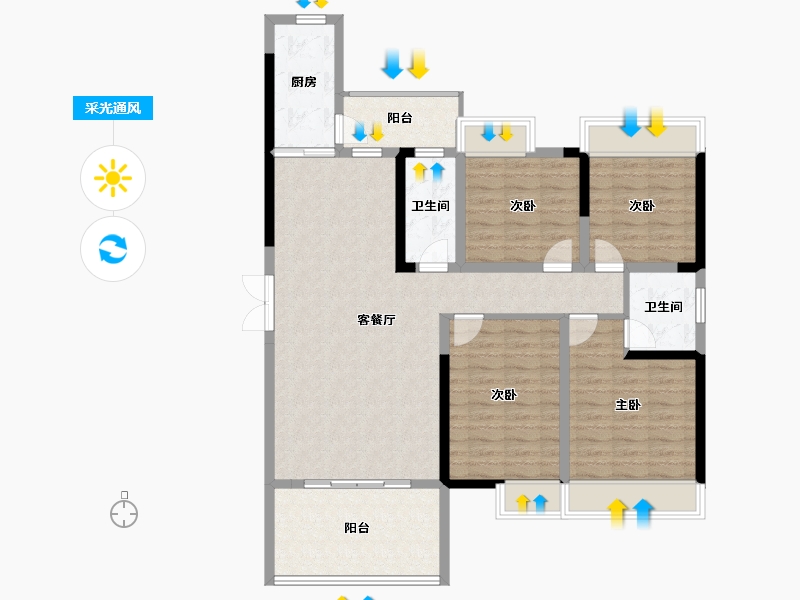 湖南省-常德市-五洲東岸-115.64-户型库-采光通风