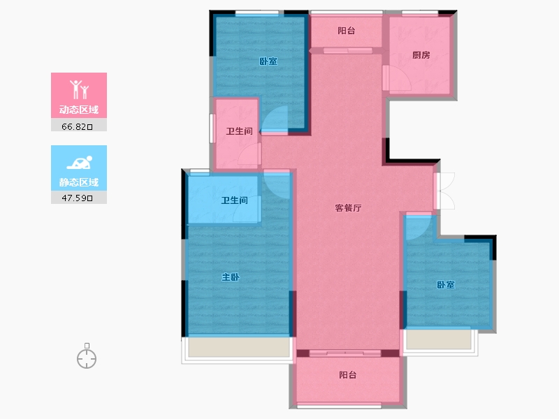 河南省-商丘市-虞城建业湖山境-102.40-户型库-动静分区