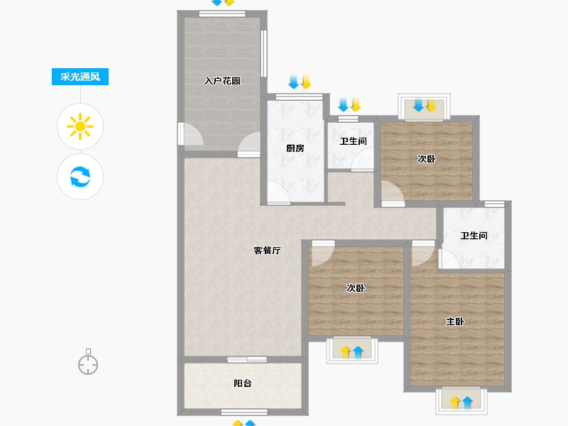 江西省-上饶市-华云·状元府-121.65-户型库-采光通风