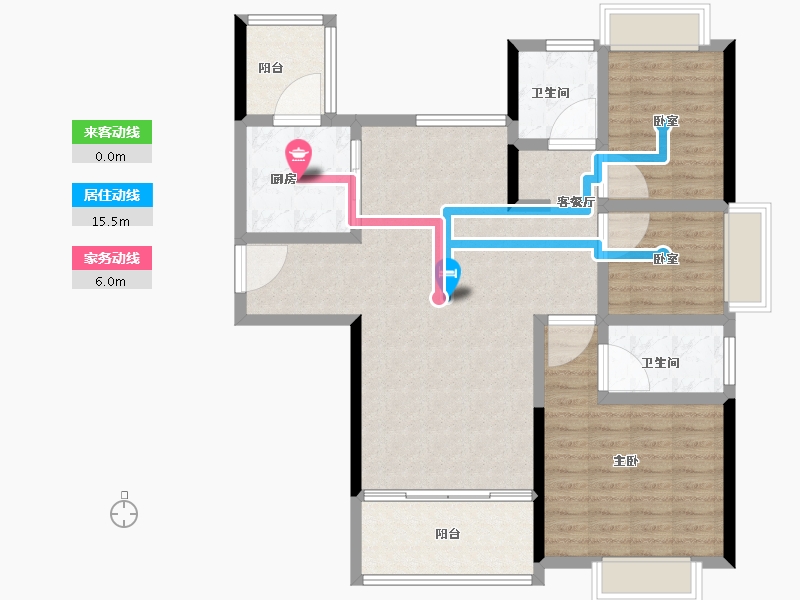 安徽省-六安市-恒大珺庭-104.00-户型库-动静线