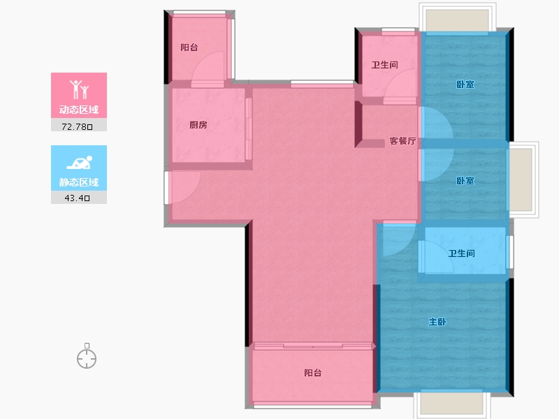 安徽省-六安市-恒大珺庭-104.00-户型库-动静分区