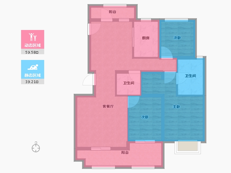 北京-北京市-京投发展·檀谷-87.55-户型库-动静分区