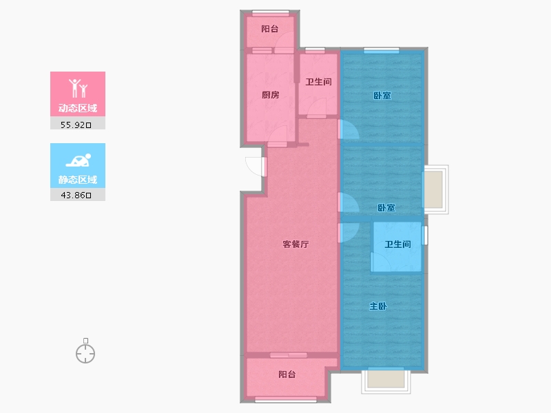 山西省-太原市-山投·青运城-88.74-户型库-动静分区