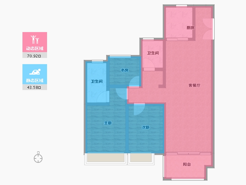 安徽省-六安市-海亮官邸-102.41-户型库-动静分区