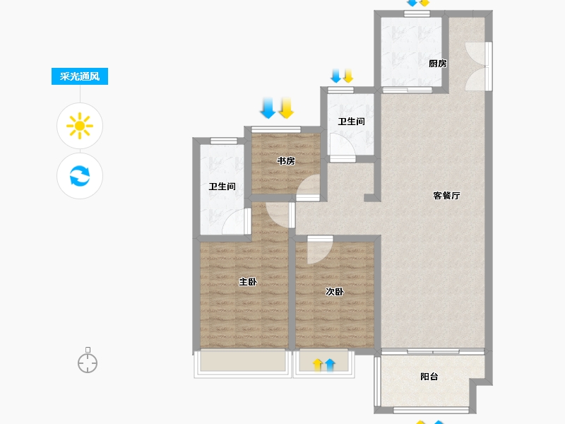 安徽省-六安市-海亮官邸-102.41-户型库-采光通风