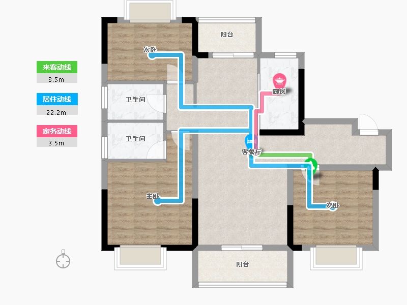 江苏省-扬州市-宝应碧桂园天悦公馆-92.78-户型库-动静线