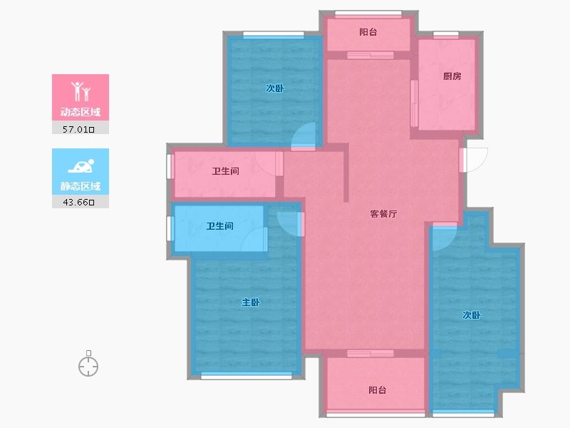 安徽省-黄山市-徽字号·紫园-88.00-户型库-动静分区